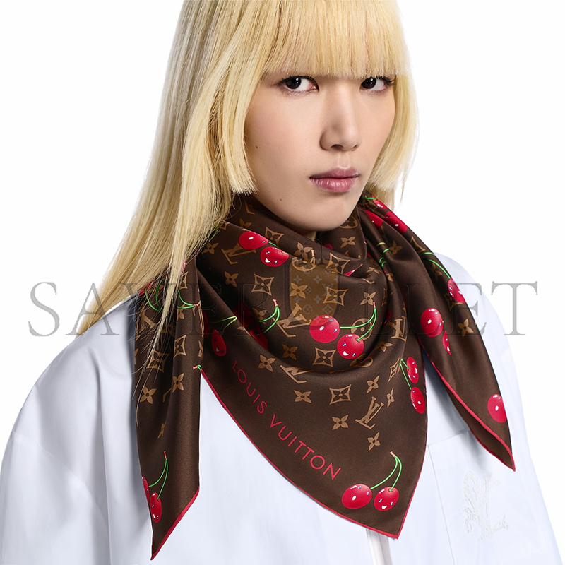 l0*is V*t0n murakami lv x tm monogram cerise square 90 m96094 (90*90cm)